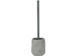 WC-Garnitur KLEINE WOLKE "Crackle", grau (platin), B:10,6cm H:39cm L:10,6cm, Polyresin (Kunststein), Reinigungsbürsten, WC-Garnitur