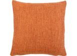 Dekokissen GÖZZE "Dallas", orange (orange, unifarben), B:50cm L:50cm, Obermaterial: 100% Polyester, Dekokissen_Sitzkissen_Kissenhüllen, Dekokissen, in vielen Farben