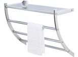 Handtuchhalter WENKO "Pescara", silber (silberfarben), B:56cm H:46cm T:21,5cm, Metall, Handtuchhalter, Handtuchhalter