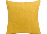 Dekokissen GÖZZE "Dallas", gelb (senf, unifarben), B:50cm L:50cm, Obermaterial: 100% Polyester, Dekokissen_Sitzkissen_Kissenhüllen, Dekokissen, in vielen Farben