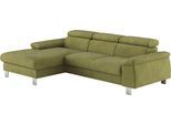 Ecksofa COTTA "Komaris L-Form, B: 244 cm", grass, B:244cm H:72cm T:166cm, 94% POLYESTER (PES) 6%POLYAMID (PA), Sofas, Ecksofa, mit Kopfteilverstellung, optional Bettfunktion, Bettkasten & Licht