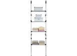 Teleskopregal RUCO, silber (aluminiumfarben, silber), B:70cm H:250cm T:40cm, Aluminium, Regale, Teleskopregal, Aluminium/Kunsttoff, zwischen Boden und Decke zu verspannen