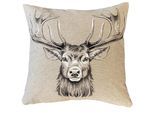 Dekokissen HOME WOHNIDEEN "CIERVO", beige (natur), B:45cm L:45cm, Baumwolle, Polyester, Dekokissen_Sitzkissen_Kissenhüllen, Dekokissen, mit Füllung, Gobelin