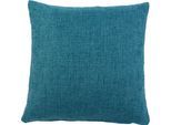 Dekokissen GÖZZE "Dallas", blau (petrol, unifarben), B:60cm L:60cm, Obermaterial: 100% Polyester, Dekokissen_Sitzkissen_Kissenhüllen, Dekokissen, in vielen Farben
