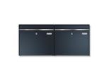 Metzler Briefkasten BK212-RE, horizontale 2er-Ausführung, austauschbare Namensschilder, abschließbar, B 780 x T 116 x H 343 mm, Stahl, anthrazitgrau RAL 7016