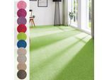 Teppichboden ANDIAMO "Ines, Kräuselvelours, Gesamthöhe 8,5 mm, Luxusklasse LC2", grün, B:400cm L:350cm, Kunstfaser, Teppiche, Teppichboden, Uni Farben, Breite 400 cm, strapazierfähig & pflegeleicht
