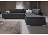 Ecksofa HOME AFFAIRE "Night & Day L-Form, B: 324 cm, Dauer-Schlaffunktion und Armlehne", anthrazit, B:324cm H:95cm T:218cm, Struktur ( 100% Polyester);Luxus-Microfaser (100% Polyester), Sofas, Ecksofa, Bettfunktion & Bettkasten, Boxspringbett 180x200 cm