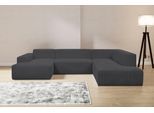 Wohnlandschaft WERK2 "Zeus-U 330 cm breit, viel Platz, modern und zeitlos", grau (anthrazit), B:330cm H:70cm T:263cm, 90% Polyester, 10% Nylon, Sofas, Wohnlandschaft, Curvy Trend mit urbaner Optik auch in weichem Cord, U-Form