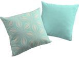 Dekokissen ADAM "Retro Floret", blau (hellblau, geblümt), B:40cm L:40cm, Obermaterial: 100% Baumwolle, Dekokissen_Sitzkissen_Kissenhüllen, Dekokissen, GOTS zertifiziert