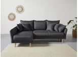 Ecksofa HOME AFFAIRE "Granbo L-Form, B: 240 cm", grau (anthrazit), B:240cm H:95cm T:170cm, 100% Polyester, Sofas, Ecksofa, Bettfunktion, Bettkasten, Taschen & 5 Zierkissen, Federkern