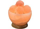 WAGNER LIFE DESIGN Salzkristall-Tischlampe "Salzkristallschale", orange, H: 15cm, 1 Stk., Leuchten, Handgefertigt aus Salzkristall - jeder Stein ein Unikat, H: ca.15 cm, Salzkristall-Tischlampe