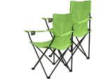 Gartenstuhl VCM "2x Angelstuhl Getränkehalter Campingstuhl klappbar", grün, Obermaterial: 100% Metall MT., Stühle, Gartenstuhl