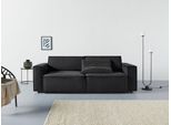 Schlafsofa HOME AFFAIRE "Marva, B: 245 cm, Liegel. 152x190 cm", schwarz (schwarz, grau), B:245cm H:90cm T:102cm, 100% Polyester, Sofas, Schlafsofa, Bettfunktion, Bettkasten & 1 Zierkissen, Federkern