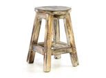 Gartenstuhl VCM "Vintage Hocker geflammt 40cm", braun, Obermaterial: 100% Holz Wood., Stühle, Gartenstuhl
