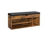 Mid.you , Braun, Schwarz , Textil, Holzwerkstoff , 100x44x30 cm , Truhe im Sitz, abwischbar , Garderobe, Garderobenbänke