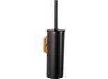 WC-Garnitur WENKO "Turbo-Loc Orea", braun (schwarz, braun), B:9cm H:39,5cm L:13cm, Bambus, Edelstahl, Reinigungsbürsten, WC-Garnitur, bamboo, mit herausnehmbarem Innenbehälter, mit Turbo-Loc Befestigung