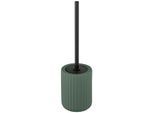 WC-Garnitur WENKO "Belluno", grün (grün, schwarz), H:42cm L:11,5cm, Edelstahl, Keramik, Reinigungsbürsten, WC-Garnitur, Bürstenhalter, Keramik