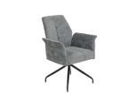 P & B , Hellgrau , Metall, Textil , Füllung: Schaumstoff, Taschenfederkern , 71x93x68 cm , erweiterbar, Sitzfläche 360° drehbar, inklusive Armlehnen, ergonomische Rückenlehne, gepolsterte Armlehnen ,