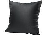 Dekokissen HOMING "St. Moritz" Gr. 1, grau (anthrazit, unifarben), B:40cm L:40cm, Polyester, Dekokissen_Sitzkissen_Kissenhüllen, Dekokissen, Pflegeleicht