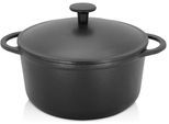 Fleischtopf KRÜGER "Eisenguss Fleischtopf mit Deckel RUSTICA", schwarz, H:11,3cm Ø:20cm, Töpfe, Fleischtopf, für Induktions-Kochfelder geeignet