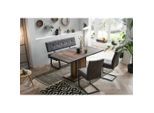 P & B , Anthrazit, Alteiche , Metall, Textil, Holzwerkstoff , Holzoptik , länglich , 120 - 160x76x80 cm , erweiterbar , Esszimmer, Essgruppen