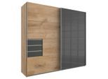 P & B , Graphitfarben, Eichefarben , Holzwerkstoff , 5 Fächer , 3 Schublade(n) Schubladen , 225x210x64 cm , Made in Germany ,