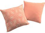 Dekokissen ADAM "Retro Floret", orange (papaya, geblümt), B:40cm L:40cm, Obermaterial: 100% Baumwolle, Dekokissen_Sitzkissen_Kissenhüllen, Dekokissen, GOTS zertifiziert