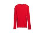 TOM TAILOR DENIM Damen Tight Fit Strickpullover, rot, Uni, Gr. M