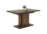 P & B , Schwarz, Dunkelbraun , Holzwerkstoff , rechteckig , 80x76x120-160 cm , ausziehbar, Variantenauswahl ,