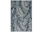 Flair Rugs , Blau , Textil , Blätter , rechteckig , 200x290 cm , AZO-frei, Reach , wasserabweisend, schmutzabweisend, UV-beständig , Teppiche & Böden, Teppiche, Webteppiche