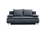 P & B Boxspringsofa, Anthrazit, Holz, Buche, 2-Sitzer, Füllung: Polyetherschaumkern, Silikon,Polyetherschaumkern, Silikon, 208x100x106 cm, Made in EU, Wohnzimmer, Sofas & Couches, Schlafsofas, Schlafsofas mit Bettkasten