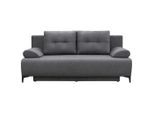 P & B Boxspringsofa, Dunkelgrau, Metall, 2-Sitzer, Füllung: Polyetherschaumkern, Silikon,Polyetherschaumkern, Silikon, 201x100x105 cm, Made in EU, Schlafen auf Sitzhöhe, Wohnzimmer, Sofas & Couches, Schlafsofas, Schlafsofas mit Bettkasten