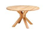 P & B Esstisch, Akazie, Holz, Akazie, vollmassiv, Holz, rund, X-Form, 140x76x140 cm, gastro- und objekttauglich, Esszimmer, Tische, Esstische, Esstische rund