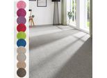 Teppichboden ANDIAMO "Ines, Kräuselvelours, Gesamthöhe 8,5 mm, Luxusklasse LC2", grau, B:400cm L:350cm, Kunstfaser, Teppiche, Uni Farben, Breite 400 cm, strapazierfähig & pflegeleicht
