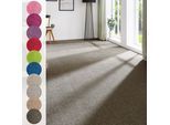 Teppichboden ANDIAMO "Ines, Kräuselvelours, Gesamthöhe 8,5 mm, Luxusklasse LC2", grau (grau, braun), B:400cm L:700cm, Kunstfaser, Teppiche, Uni Farben, Breite 400 cm, strapazierfähig & pflegeleicht