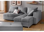 Ecksofa HOME AFFAIRE "Italia L-Form, B: 217 cm", grau (hellgrau), B:217cm H:80cm T:182cm, Struktur fein (100% Polyester);Microfaser PRIMABELLE (100% Polyester), Sofas, Ecksofa, Bettfunktion, Bettkasten & 1 Zierkissen, Federkern