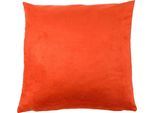 Dekokissen GÖZZE "Alcatraz", orange (terra, unifarben), B:40cm L:40cm, Obermaterial: 100% Polyester, Dekokissen_Sitzkissen_Kissenhüllen, in Wildlederoptik