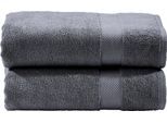 Badetücher DONE. "Deluxe", grau (anthrazit), B:70cm L:140cm, Zwirnfrottee, Obermaterial: 100% Baumwolle, Handtücher, 2-tlg., Uni Farben, aus hochwertigem Zwirnfrottier