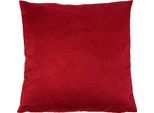Dekokissen GÖZZE "Alcatraz", rot (rot, unifarben), B:40cm L:40cm, Obermaterial: 100% Polyester, Dekokissen_Sitzkissen_Kissenhüllen, in Wildlederoptik