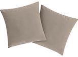 Dekokissen OTTO HOME "Parry Microfaser" Gr. 2, grau (kitt, unifarben), B:50cm L:50cm, Polyester, Dekokissen_Sitzkissen_Kissenhüllen, 2-er Set, unifarben, Kissenhüllen ohne Füllung, mit Reißverschluss