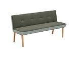 Linea Natura Sitzbank, Grün, Holz, Textil, Eiche, vollmassiv, 3-Sitzer, 177x88x63 cm, Stoffauswahl, in verschiedenen Größen erhältlich, Esszimmer, Bänke, Sitzbänke