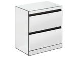 Xora Nachtschrank, Silber, Glas, Holzwerkstoff, 2 Schublade(n) Schubladen, 45x50x30 cm, Typenauswahl, Schlafzimmer, Nachttische