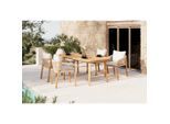 Ambia Garden Gartenstuhl , Akaziefarben, Beige , Holz , Akazie , massiv , Füllung: Polyester , 58x77x62 cm , FSC 100% , inklusive Armlehnen , Gartenmöbel, Gartenstühle, Gartensessel