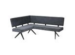 Livetastic , Dunkelgrau , Metall, Textil , L-Form , 190x150 cm , Esszimmer, Bänke, Polsterbänke