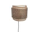 Good & Mojo , Naturfarben, Schwarz , Holz , Bambus , 16x27x32 cm , LED-Leuchtmittel austauschbar ,
