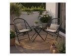 Möbelix , Anthrazit , Metall , 14.5x82x62 cm , Tisch klappbar, Stuhl klappbar , Gartenmöbel, Gartenmöbel-Sets, Gartengarnituren