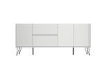 Mid.you , Eichefarben, Weiß Hochglanz , Holzwerkstoff , 2 Schublade(n) Schubladen , 177x75.8x42 cm , stehend , Kleinmöbel, Kommoden, Sideboards