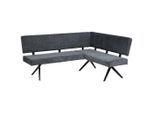 Livetastic , Dunkelgrau , Metall, Textil , L-Form , 190x150 cm , Esszimmer, Bänke, Polsterbänke