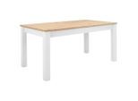 P & B Esstisch , Weiss, Eichefarben , Holzwerkstoff , rechteckig , eckig , 90x75x160 cm , ausziehbar , Esszimmer, Esstische, Esstische ausziehbar