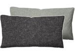 Kissenbezug BIBERNA "Hermal Flanell mit Reißverschluss, Melange-Optik, Wendekissenbezug", grau (titanium), B:40cm L:80cm, Flanell, Obermaterial: 100% Baumwolle, Kissenbezüge, Kissenbezug, Feinflanell, Made in Germany zertifiziert, kuschelig weich, mit Paspel